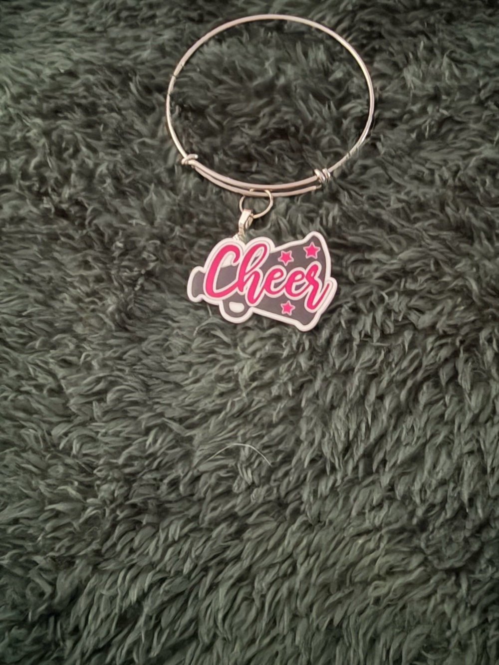 Cheer Pink Charm Bangle Bracelet - Women Jewelry